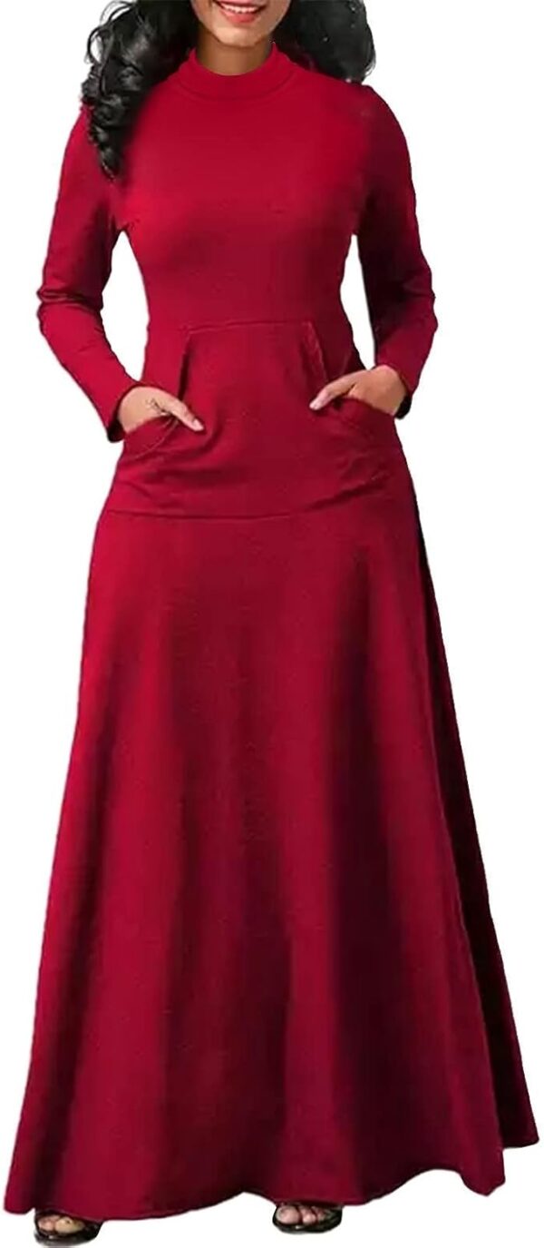 Womens Turtleneck Long Dress